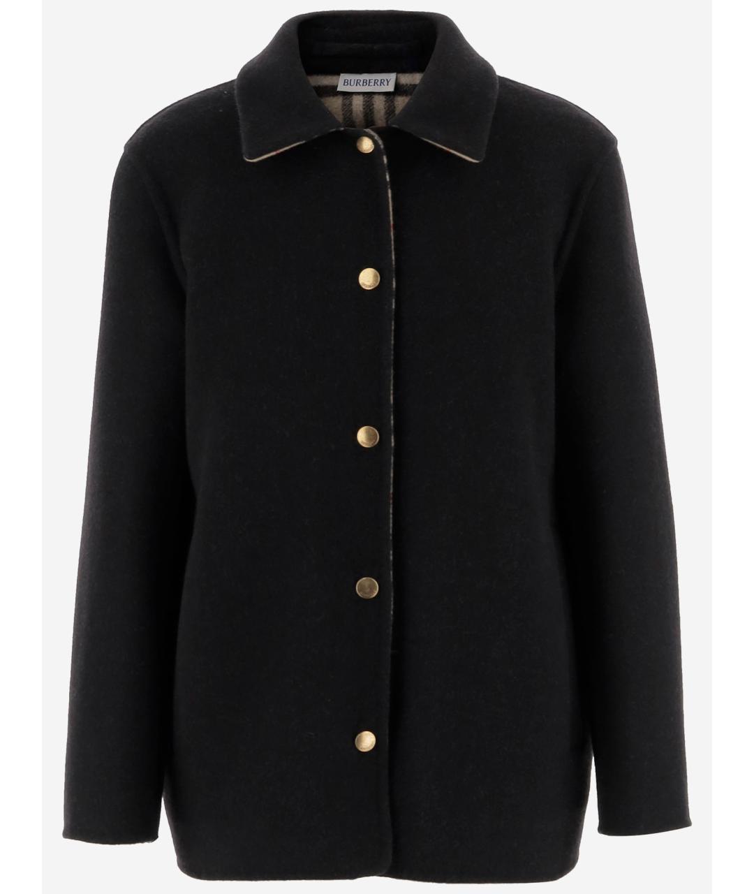 BURBERRY Черное шерстяное пальто, фото 4