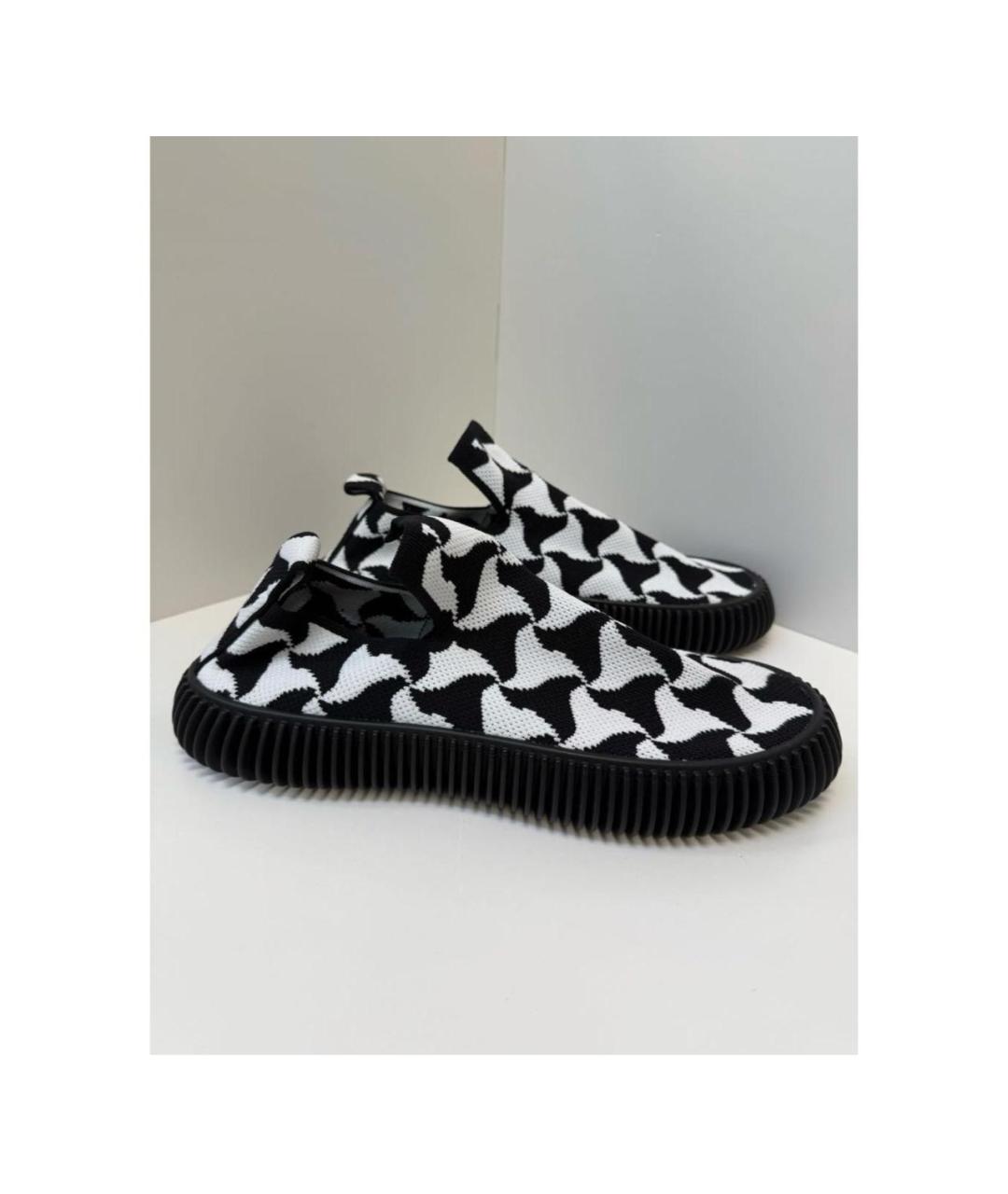 BOTTEGA VENETA Черные текстильные низкие кроссовки / кеды, фото 3