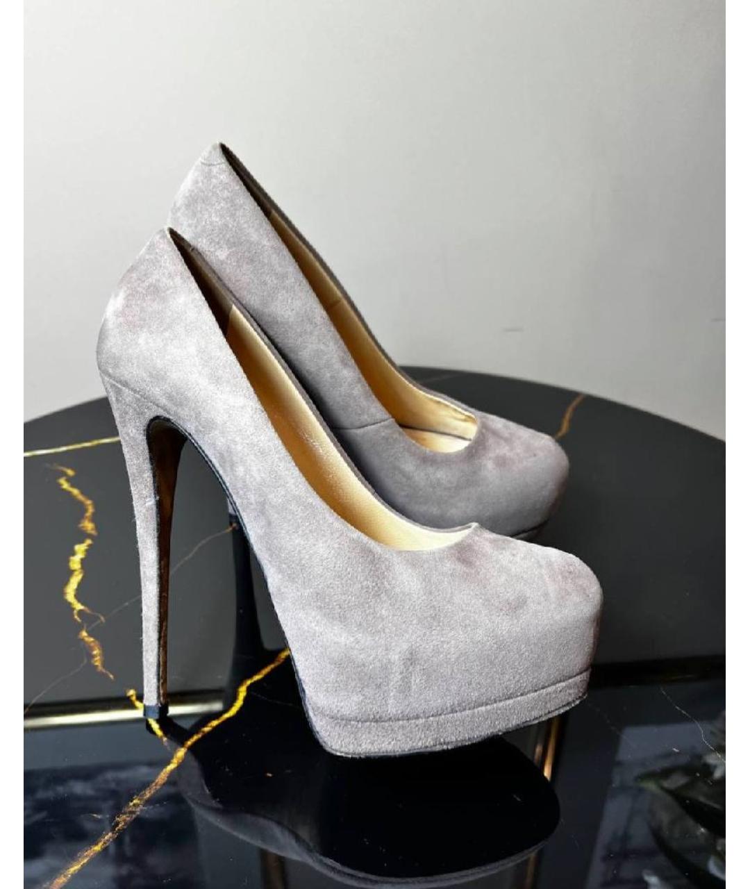 GIUSEPPE ZANOTTI DESIGN Серые кожаные туфли, фото 5
