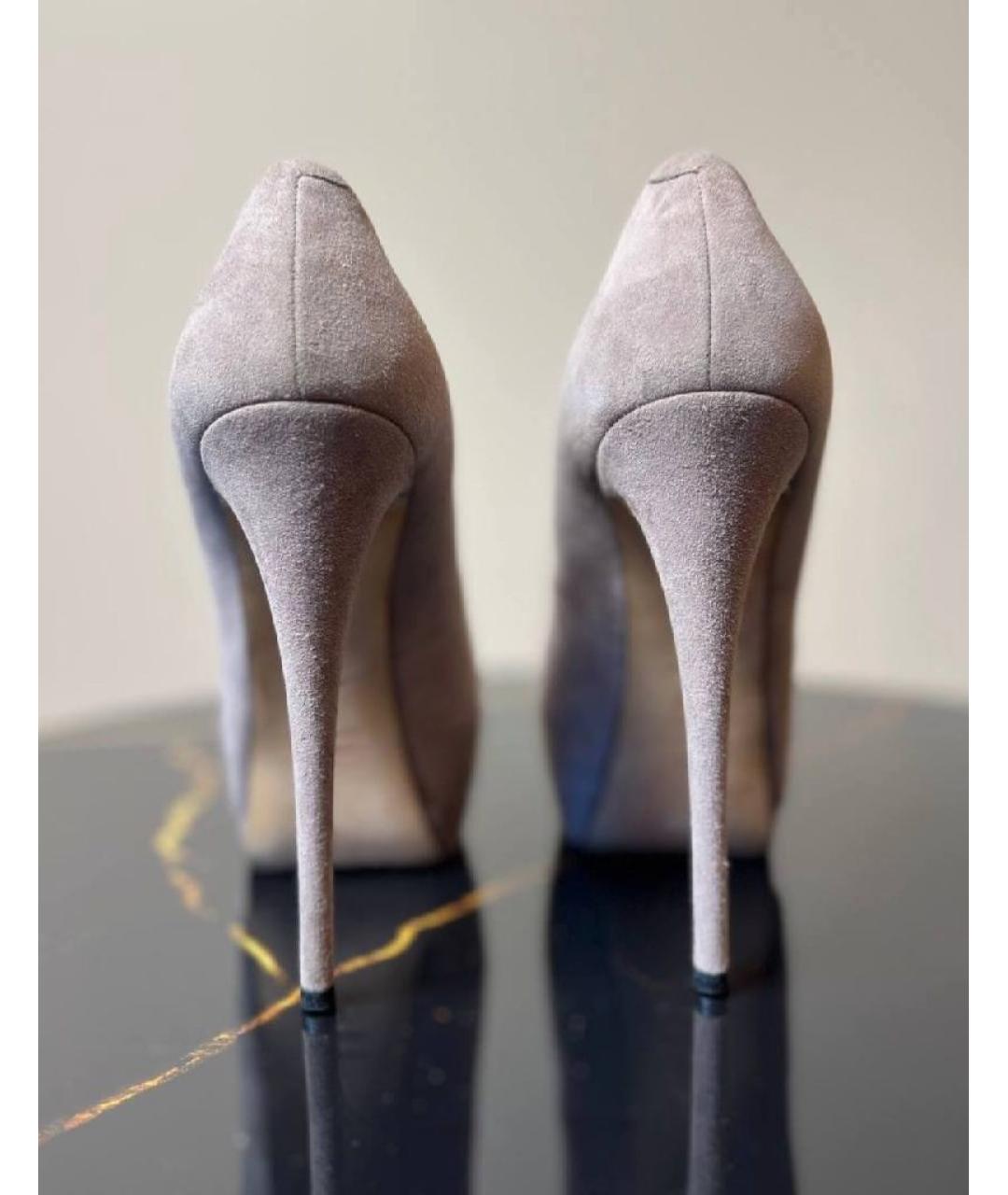 GIUSEPPE ZANOTTI DESIGN Серые кожаные туфли, фото 4