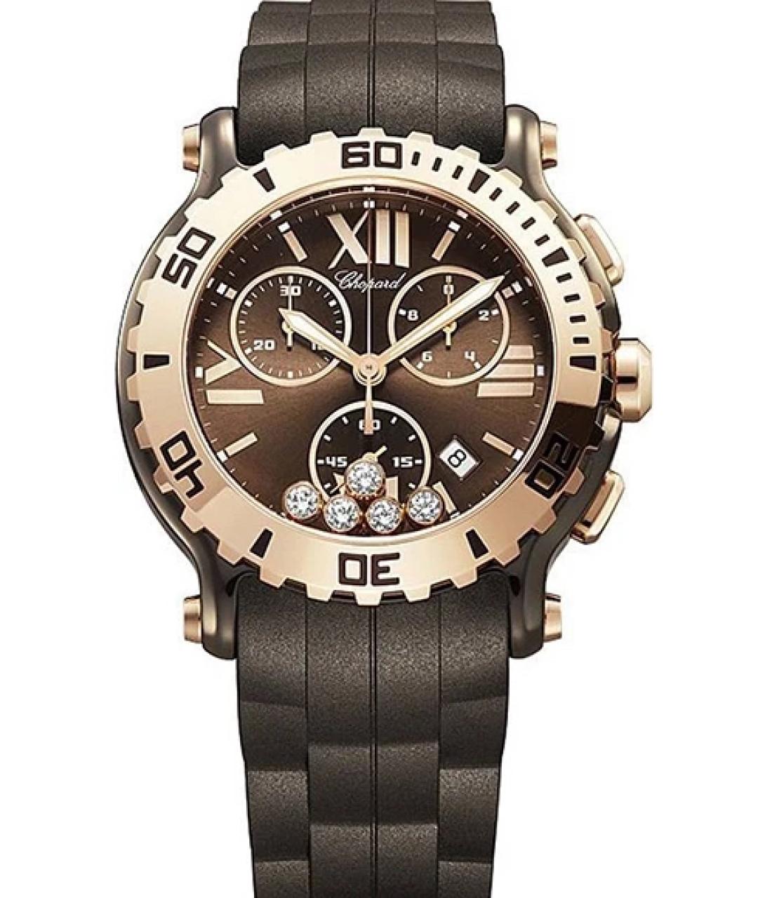 CHOPARD Коричневые часы из желтого золота, фото 1