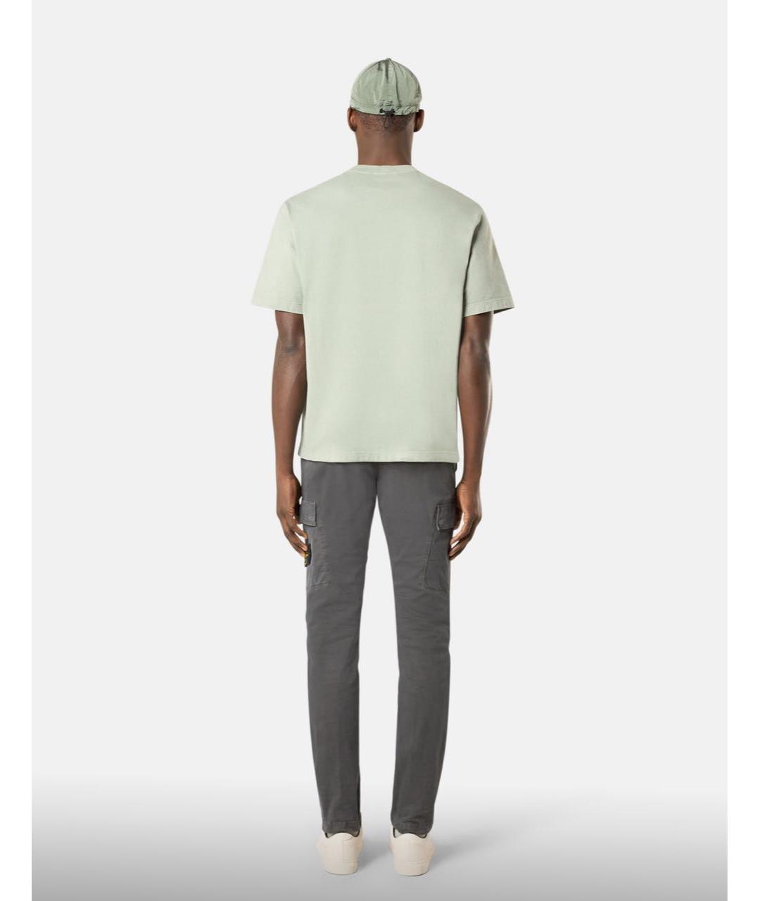 STONE ISLAND Зеленая хлопковая футболка, фото 5