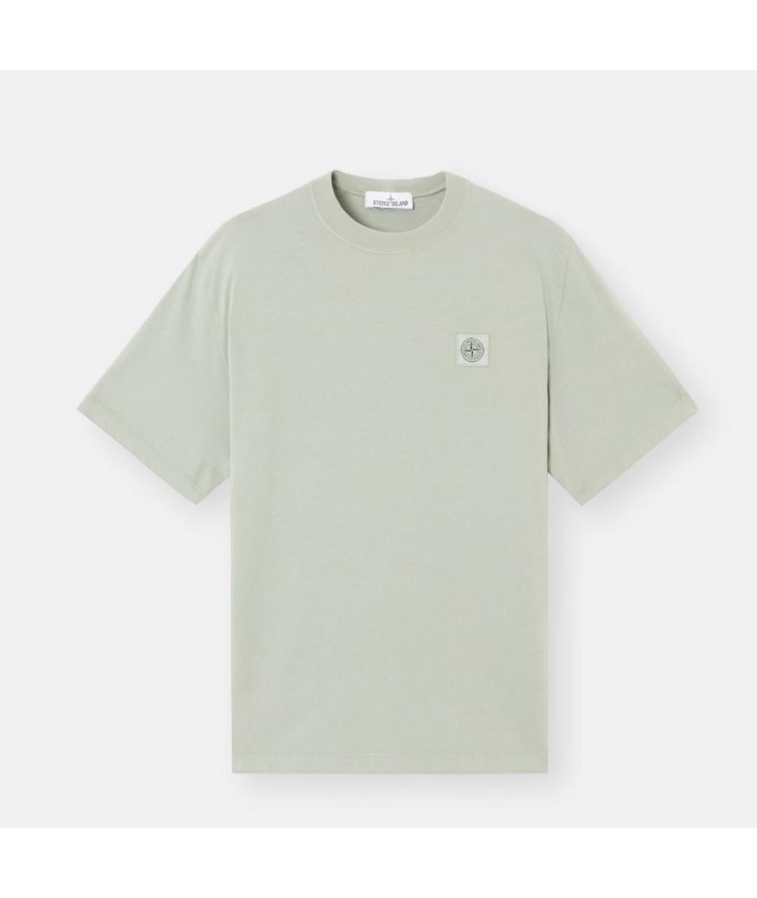 STONE ISLAND Зеленая хлопковая футболка, фото 6