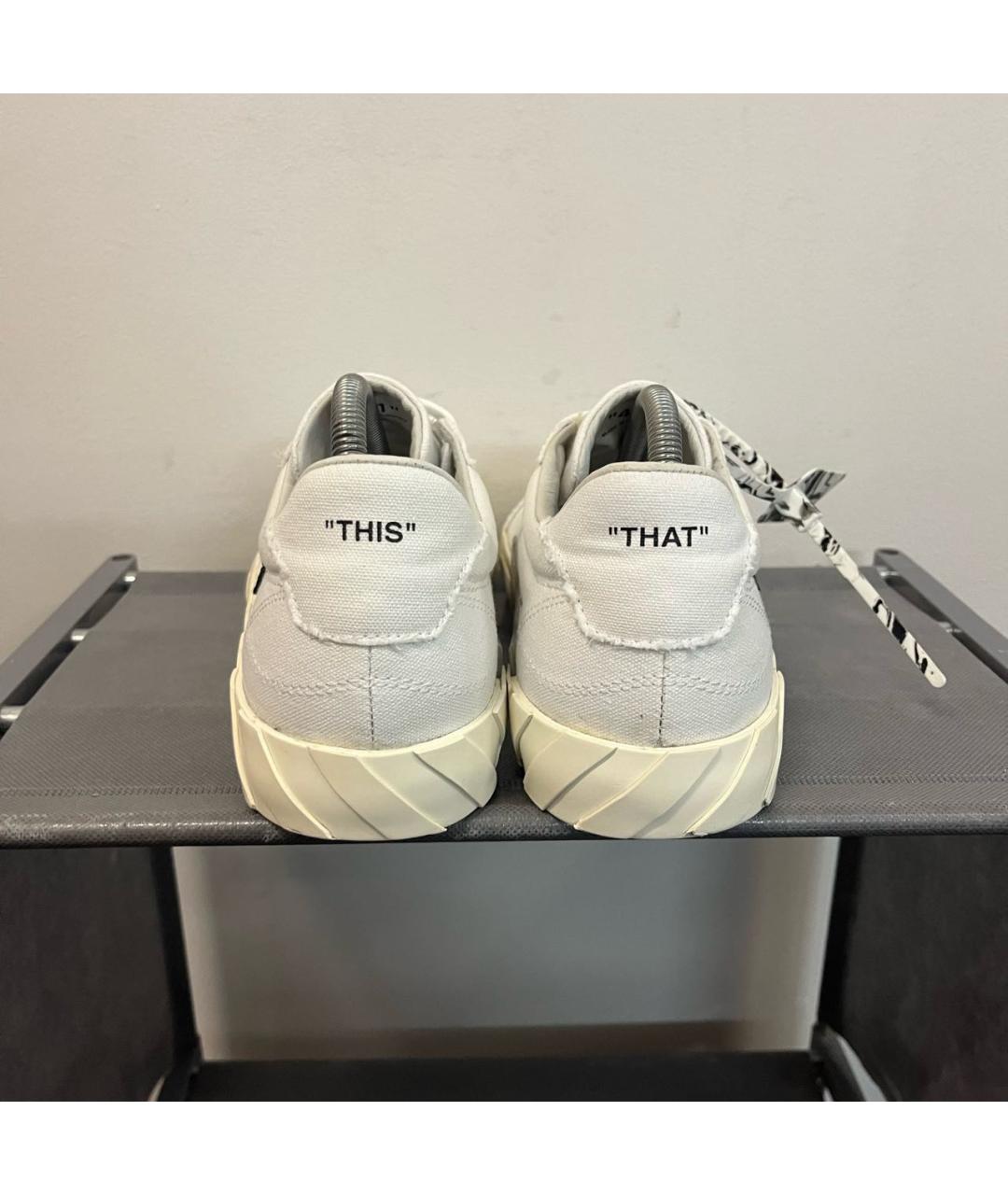 OFF-WHITE Белые текстильные низкие кроссовки / кеды, фото 4