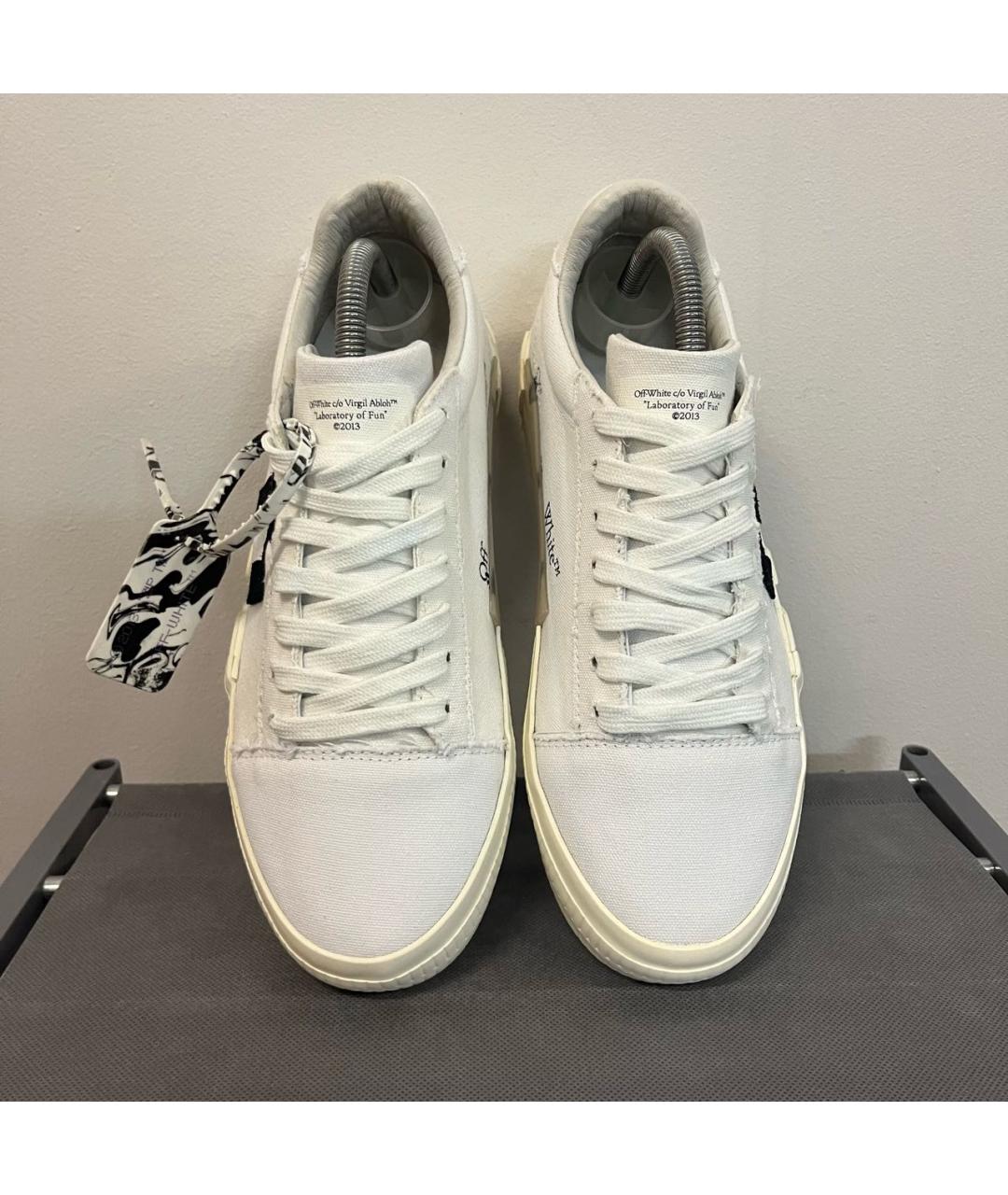 OFF-WHITE Белые текстильные низкие кроссовки / кеды, фото 3