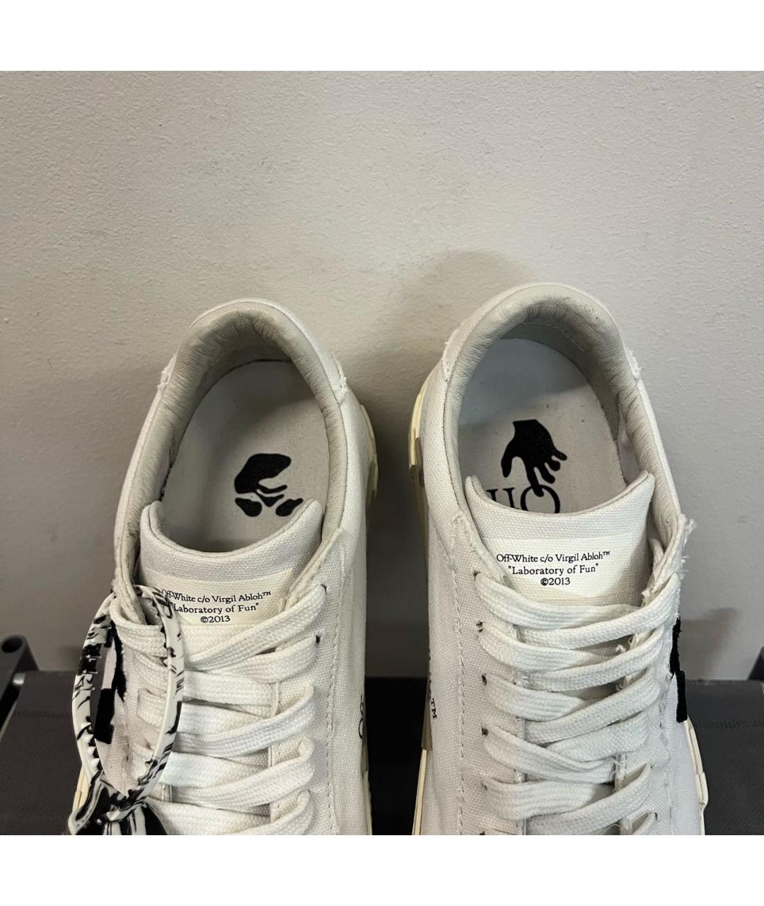 OFF-WHITE Белые текстильные низкие кроссовки / кеды, фото 7
