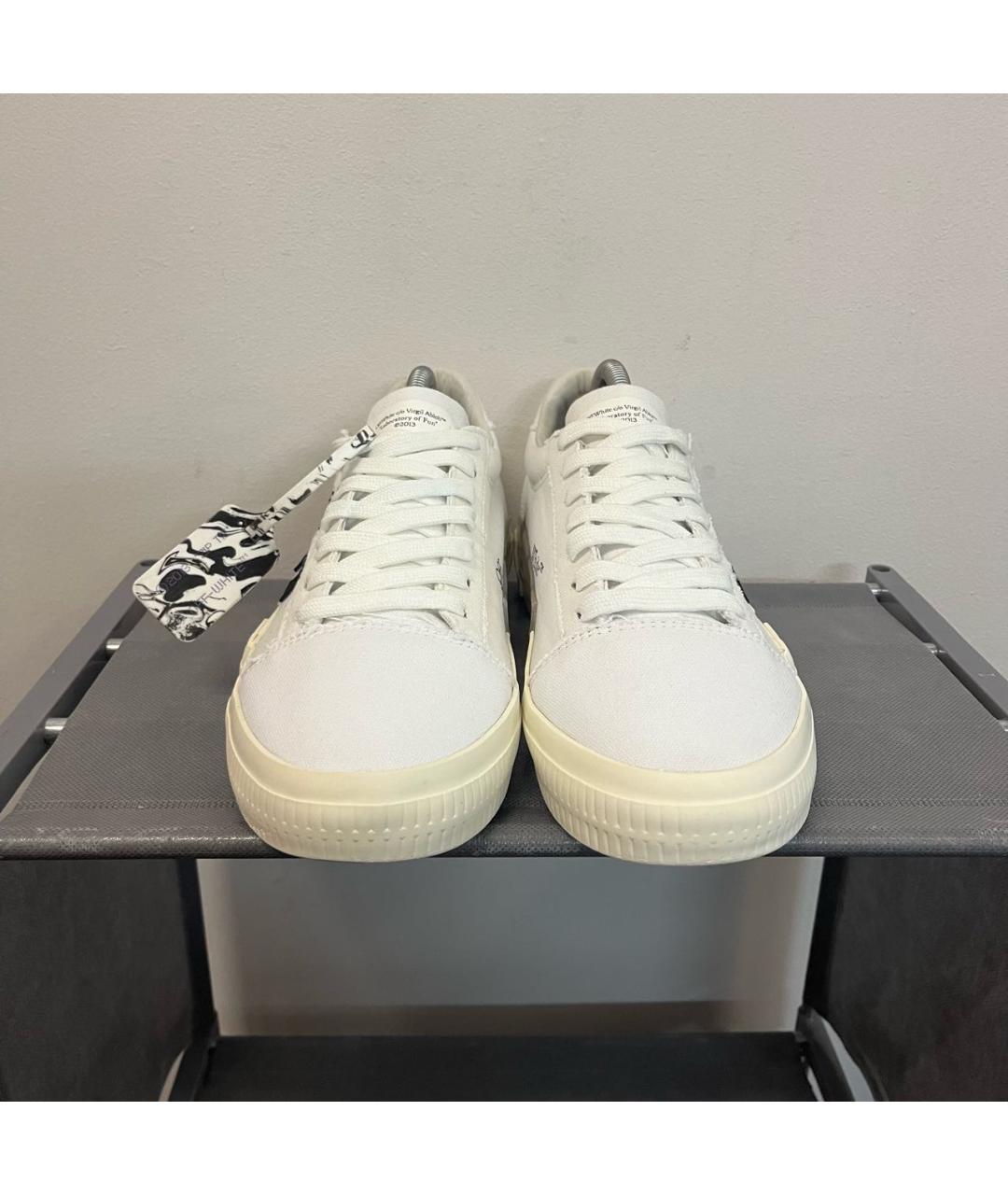 OFF-WHITE Белые текстильные низкие кроссовки / кеды, фото 2