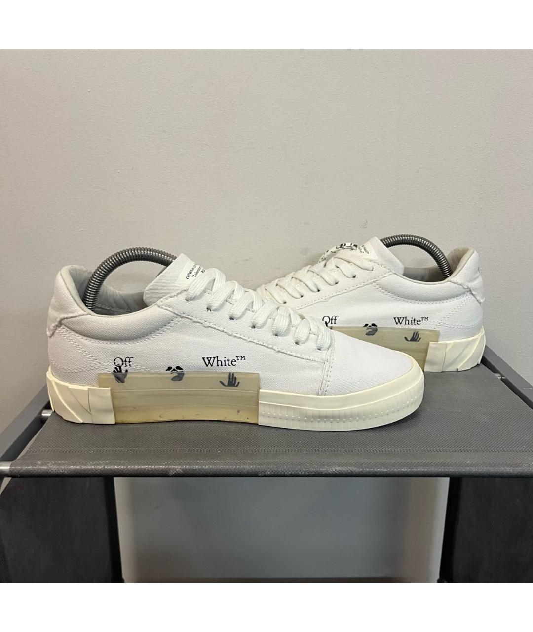 OFF-WHITE Белые текстильные низкие кроссовки / кеды, фото 5