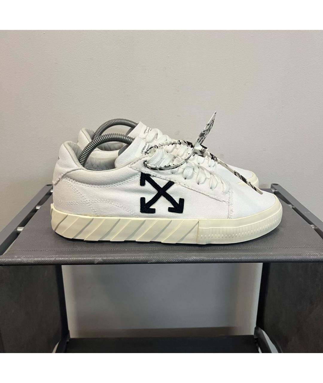OFF-WHITE Белые текстильные низкие кроссовки / кеды, фото 9