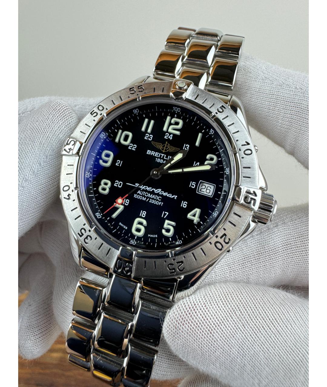 BREITLING Черные металлические часы, фото 2