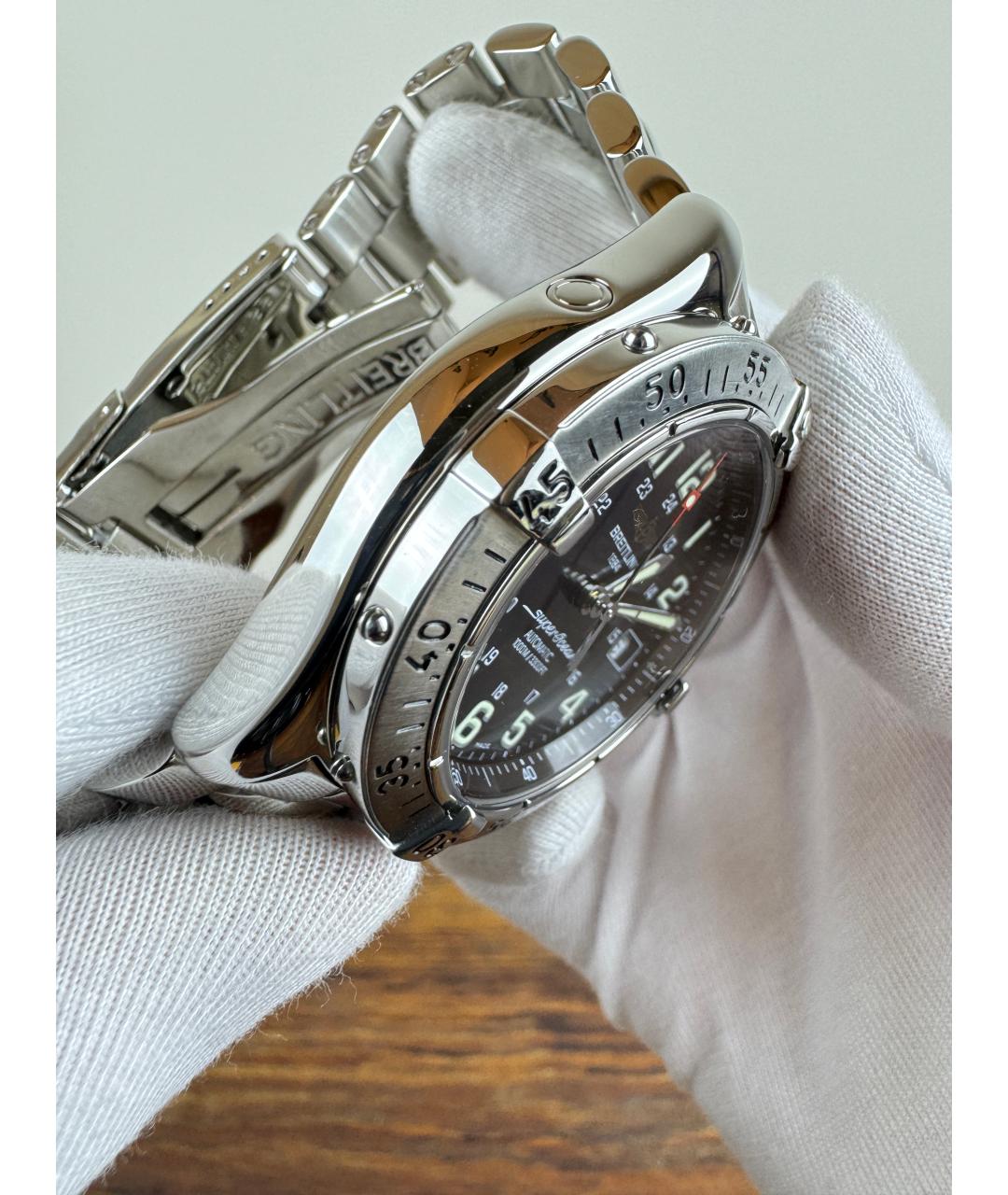 BREITLING Черные металлические часы, фото 4