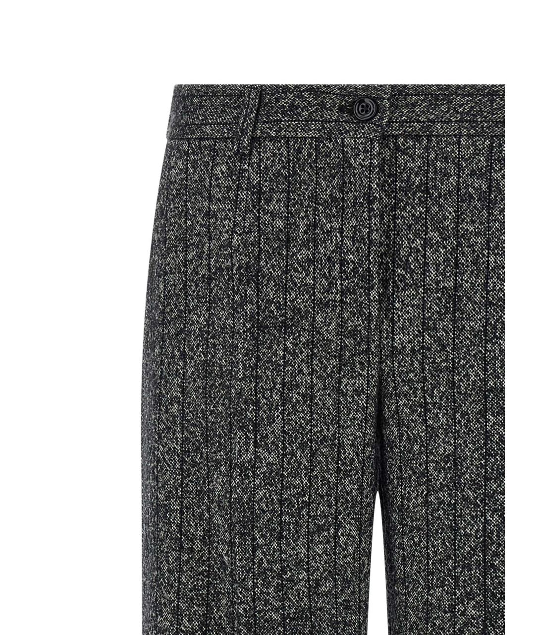 DOLCE&GABBANA Антрацитовые шерстяные прямые брюки, фото 3