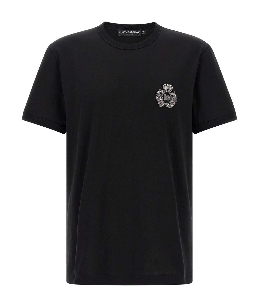 DOLCE&GABBANA Черная хлопковая футболка, фото 1