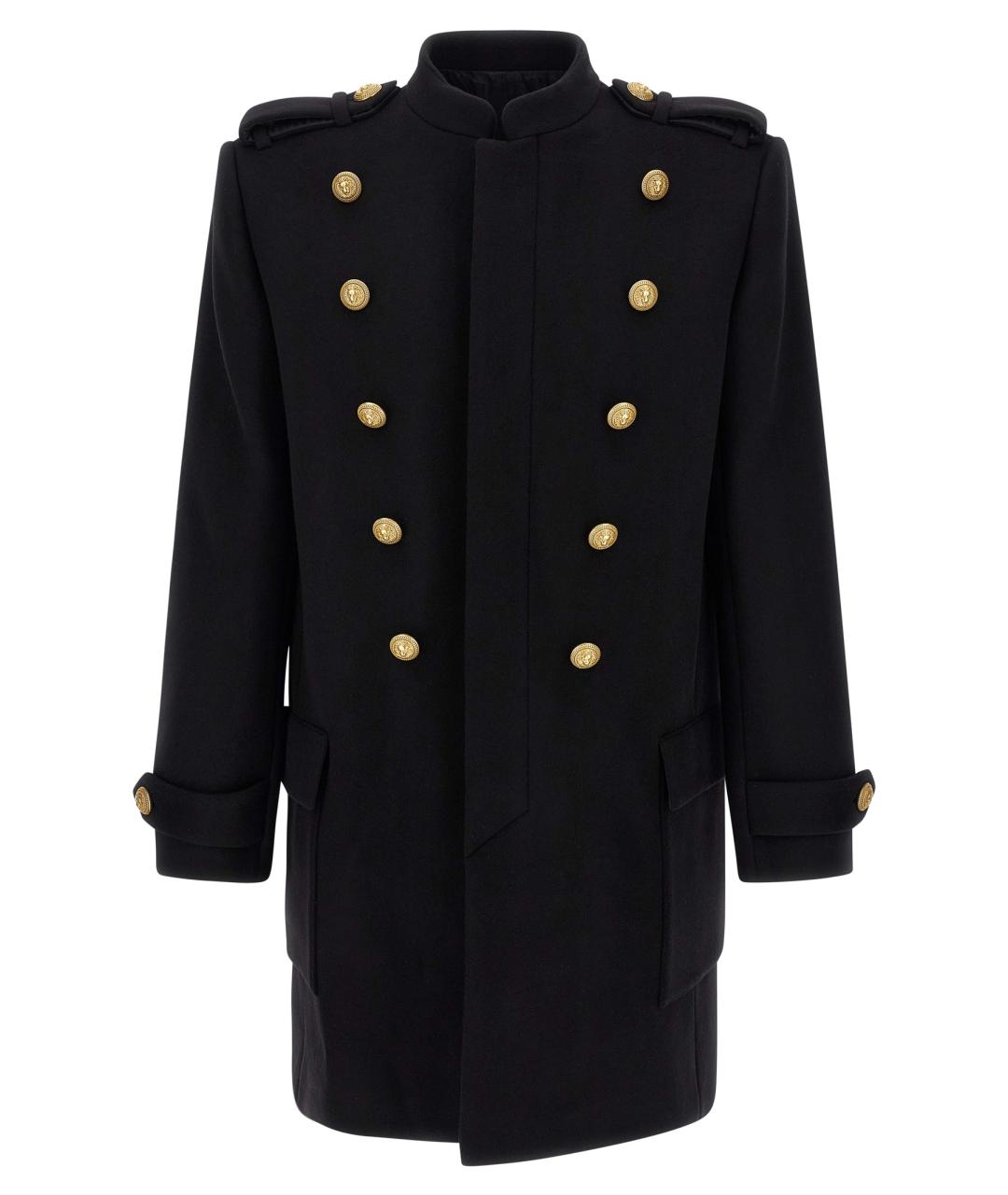 BALMAIN Черное шерстяное пальто, фото 2
