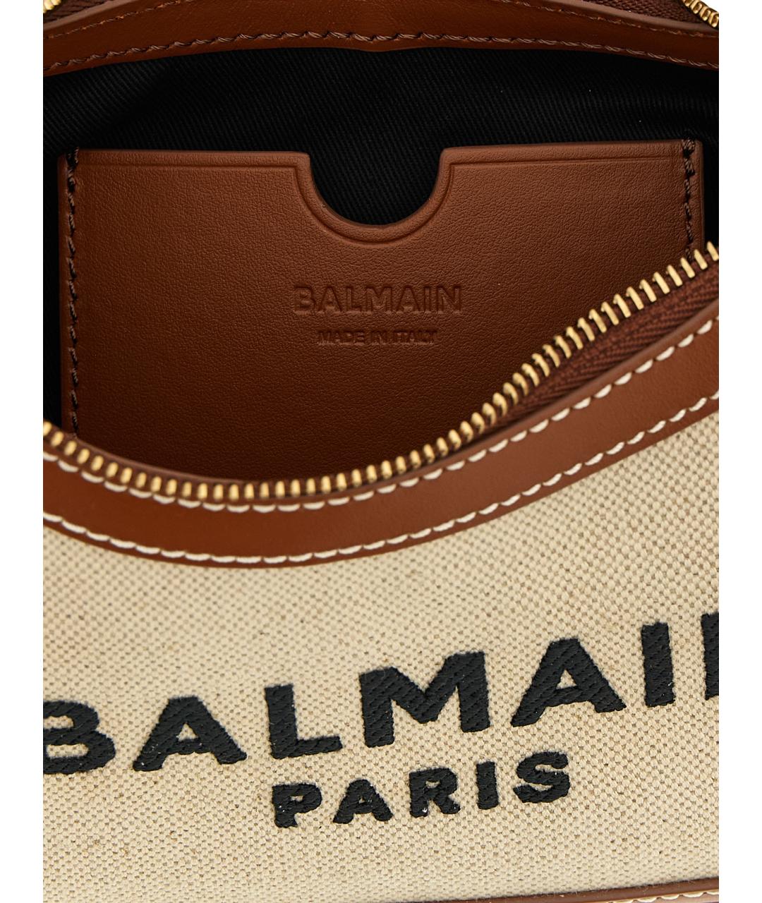 BALMAIN Бежевая хлопковая сумка через плечо, фото 4