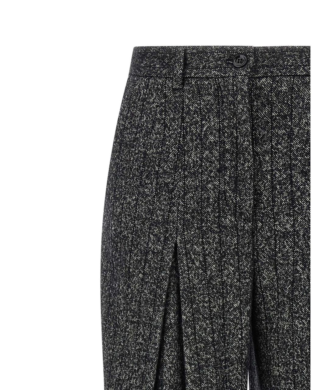 DOLCE&GABBANA Антрацитовые шерстяные прямые брюки, фото 3