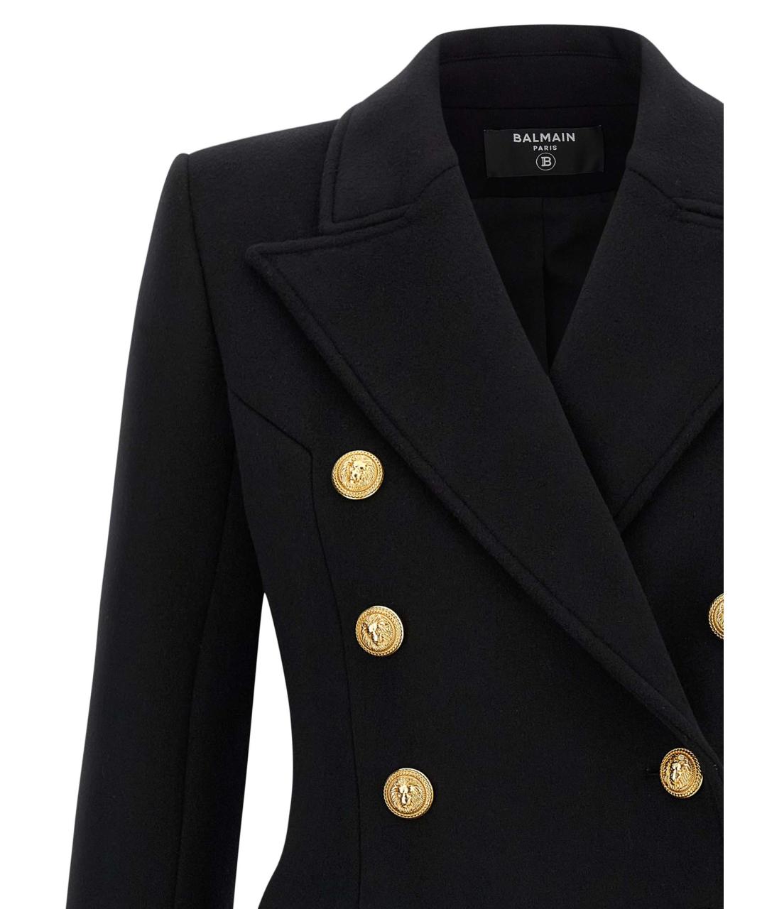 BALMAIN Черное пальто, фото 3
