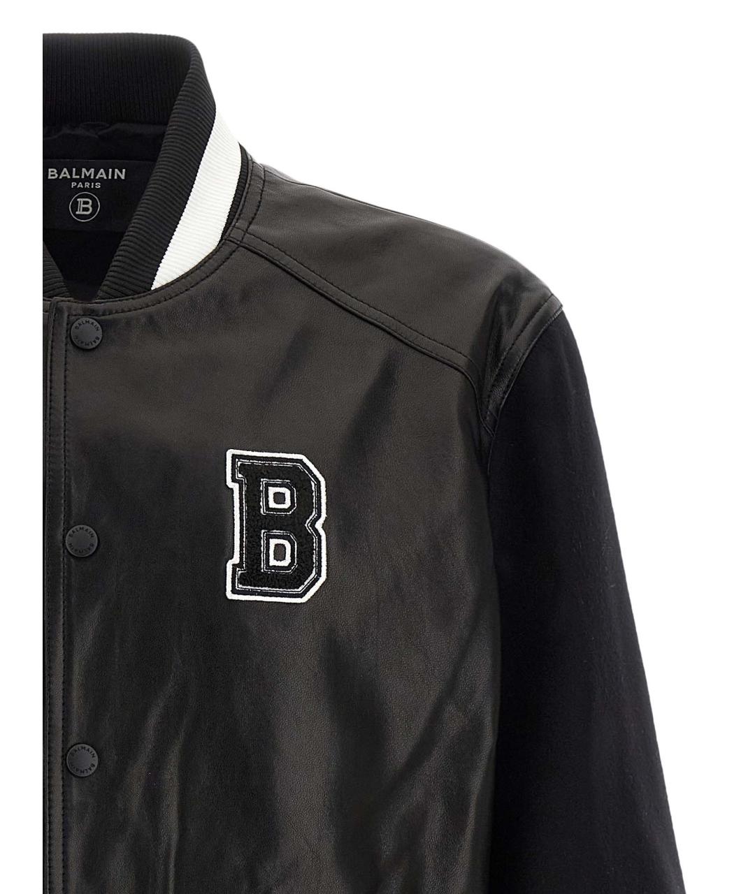 BALMAIN Черная кожаная куртка, фото 3