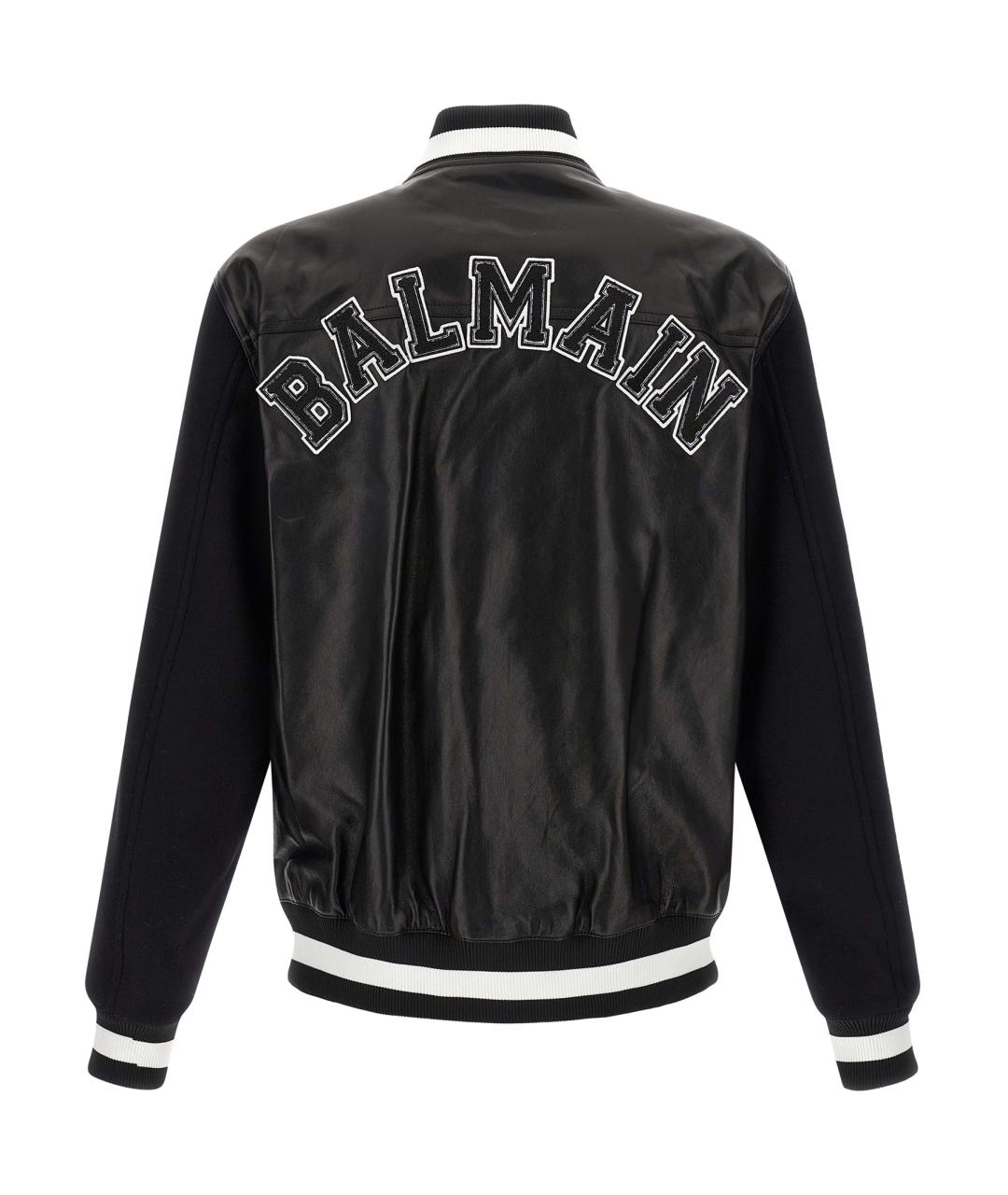 BALMAIN Черная кожаная куртка, фото 2