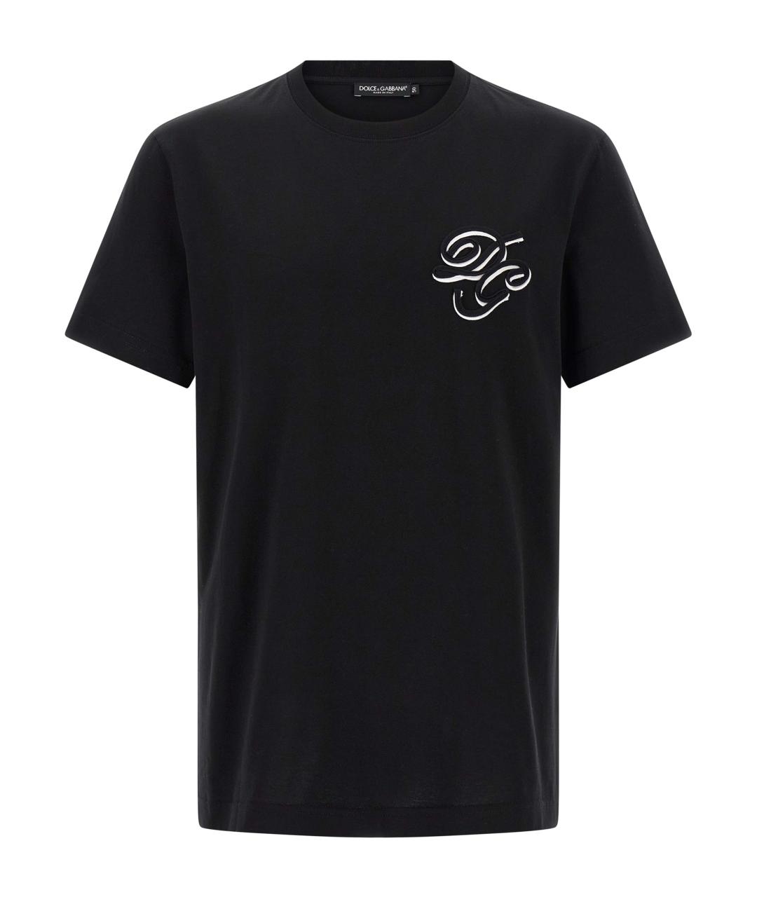 DOLCE&GABBANA Черная хлопковая футболка, фото 1