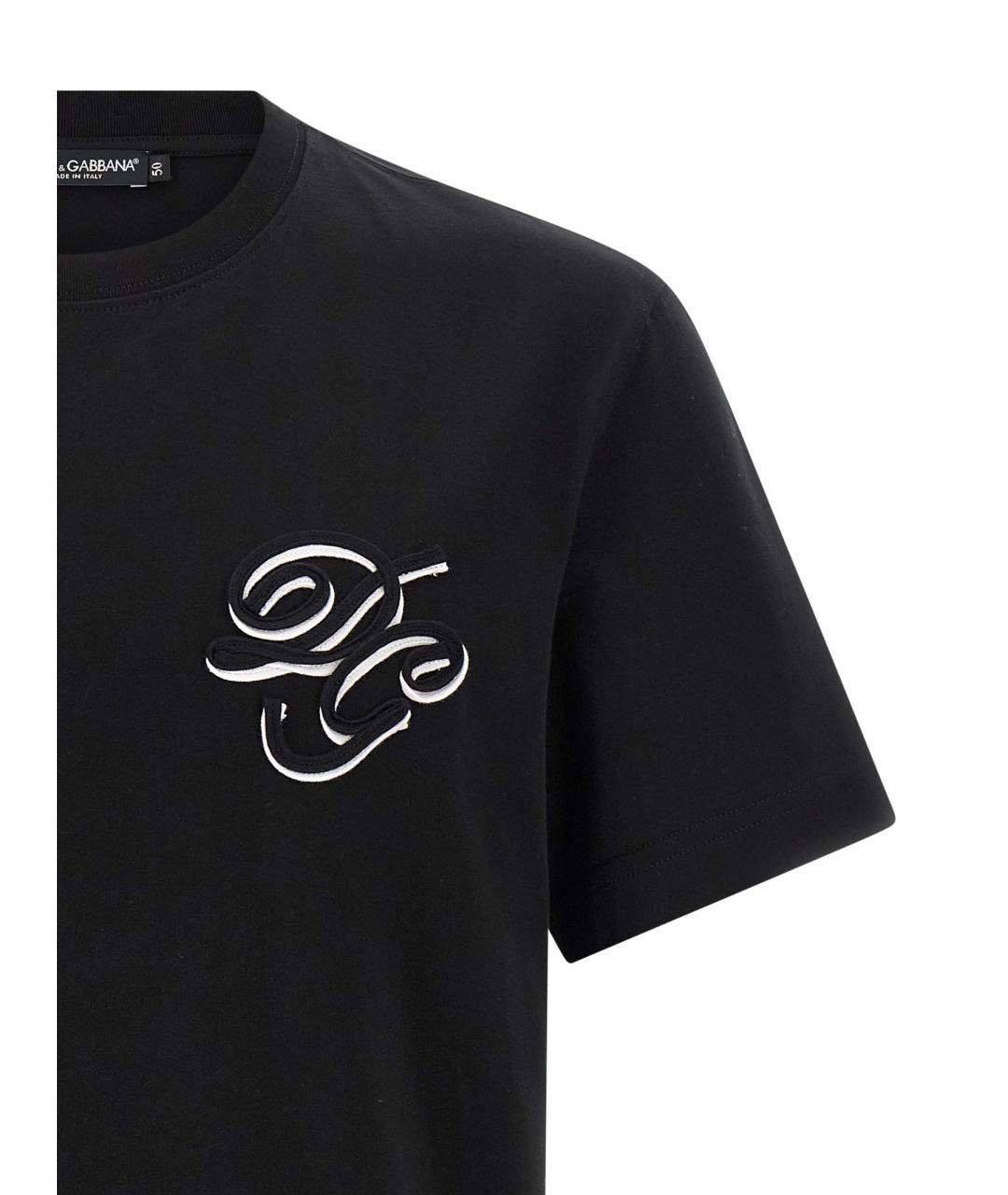 DOLCE&GABBANA Черная хлопковая футболка, фото 3