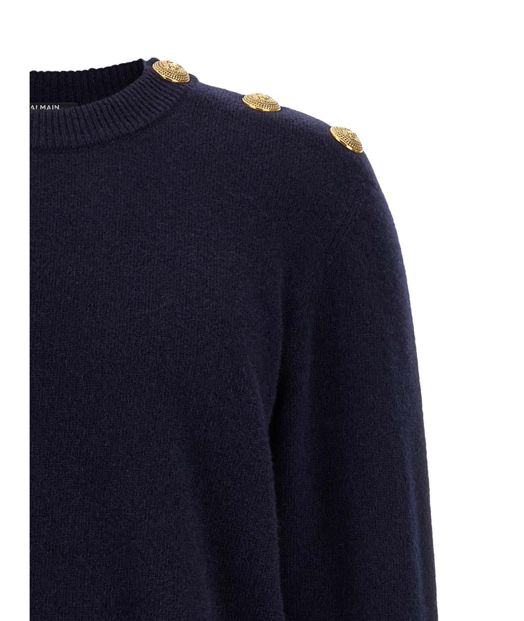 BALMAIN Темно-синий кашемировый джемпер / свитер, фото 3