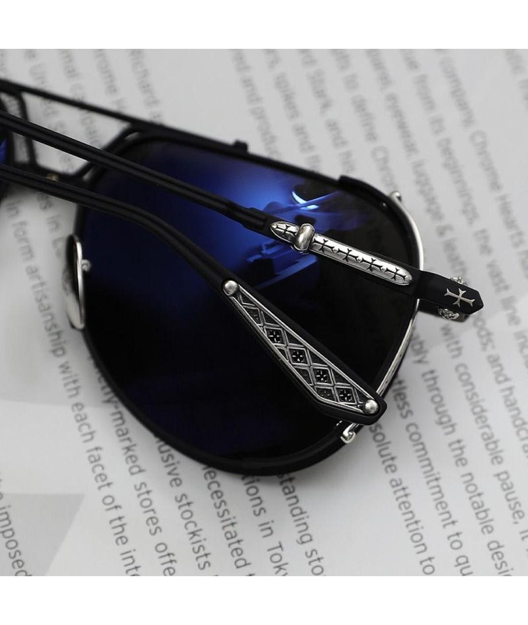 CHROME HEARTS Черные металлические солнцезащитные очки, фото 4