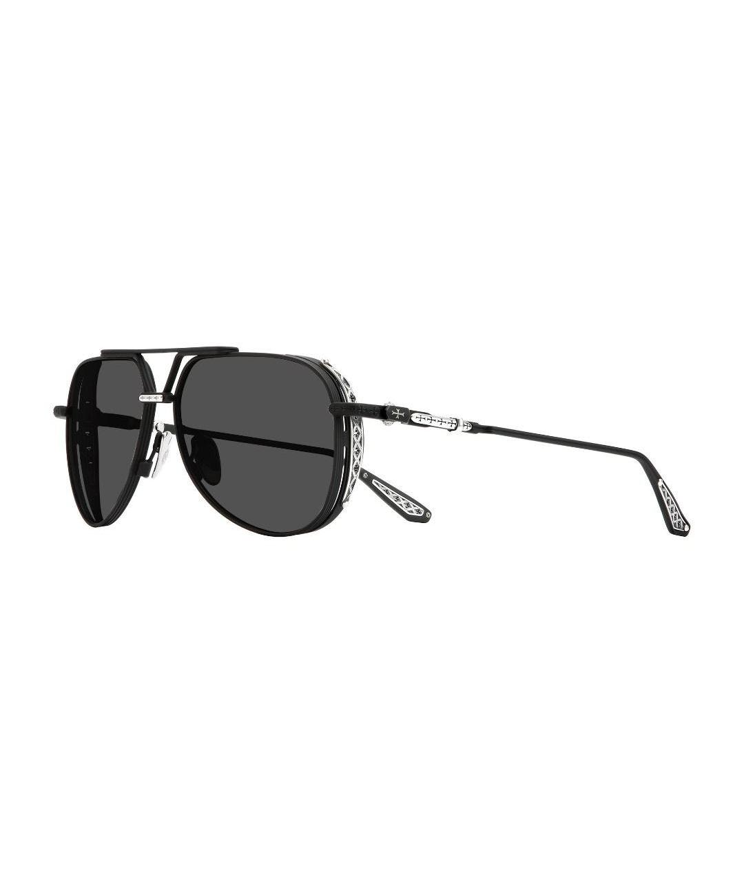 CHROME HEARTS Черные металлические солнцезащитные очки, фото 1