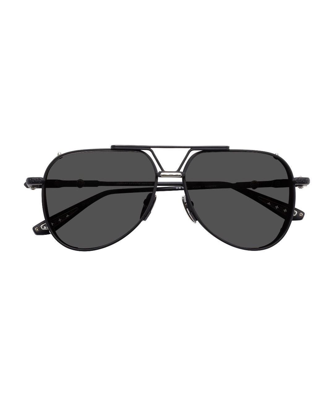 CHROME HEARTS Черные металлические солнцезащитные очки, фото 3