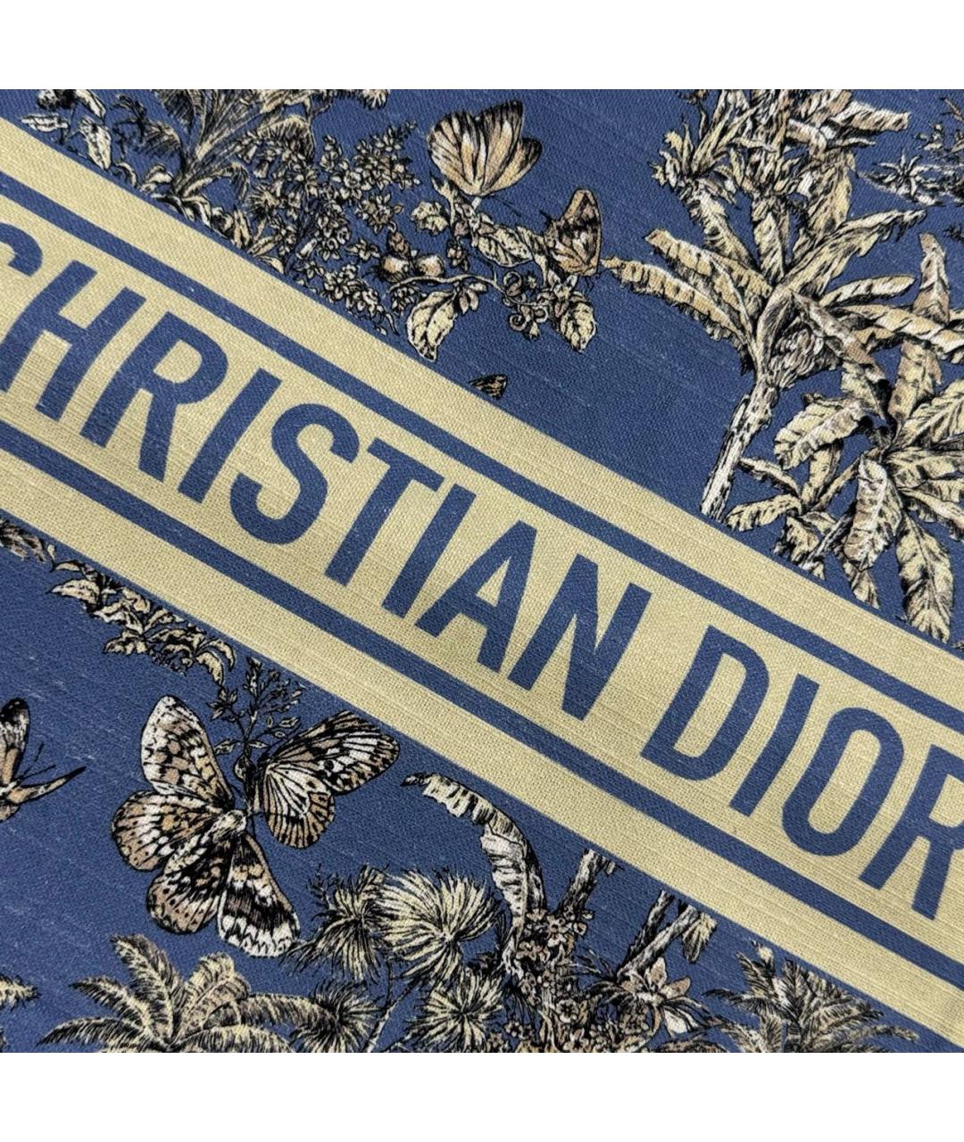 CHRISTIAN DIOR Голубая тканевая пляжная сумка, фото 6