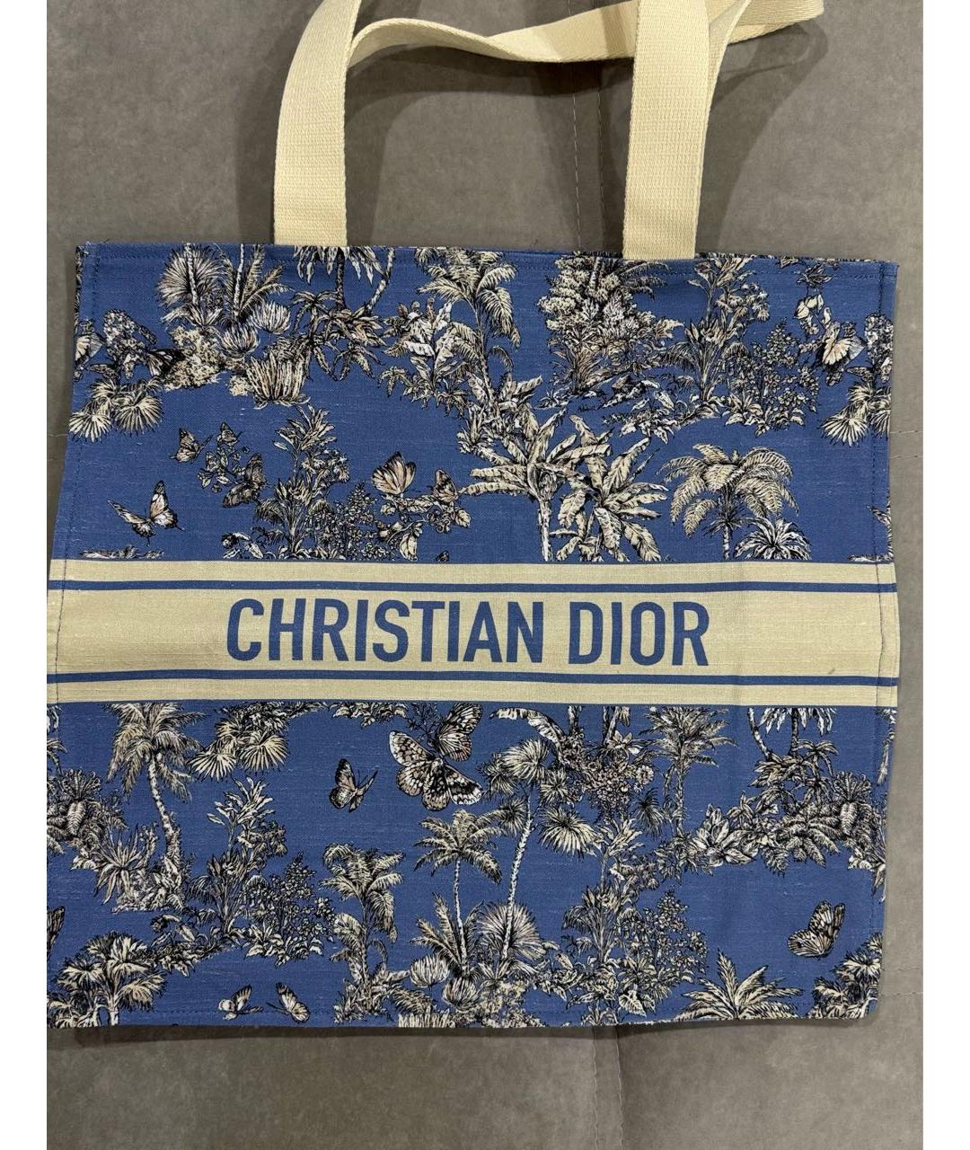 CHRISTIAN DIOR Голубая тканевая пляжная сумка, фото 8