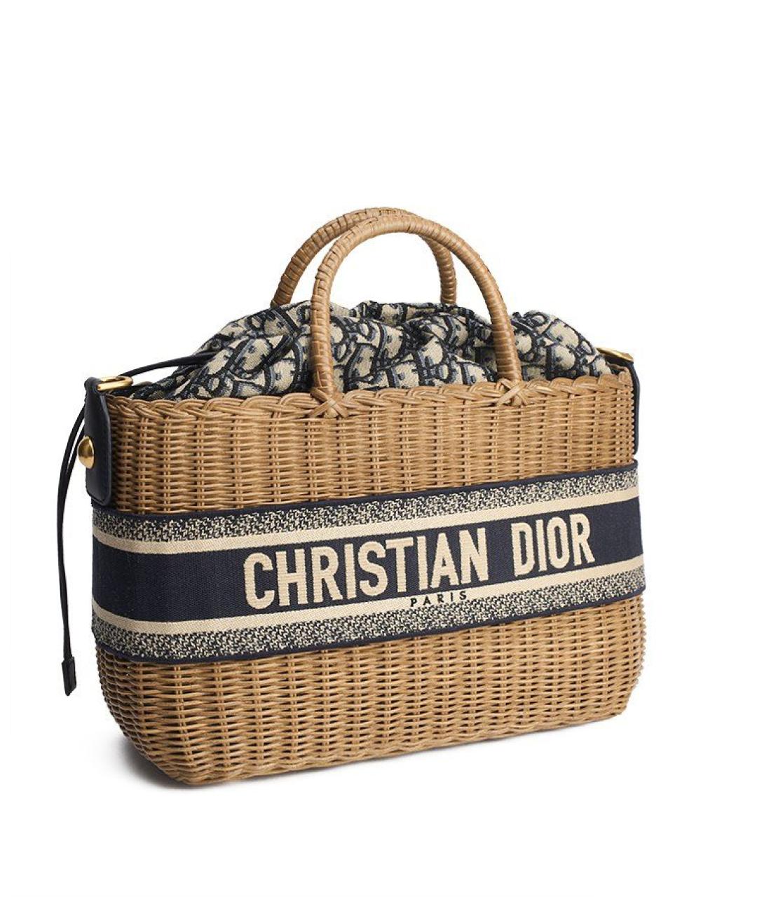 CHRISTIAN DIOR Коричневая пелетеная сумка через плечо, фото 2