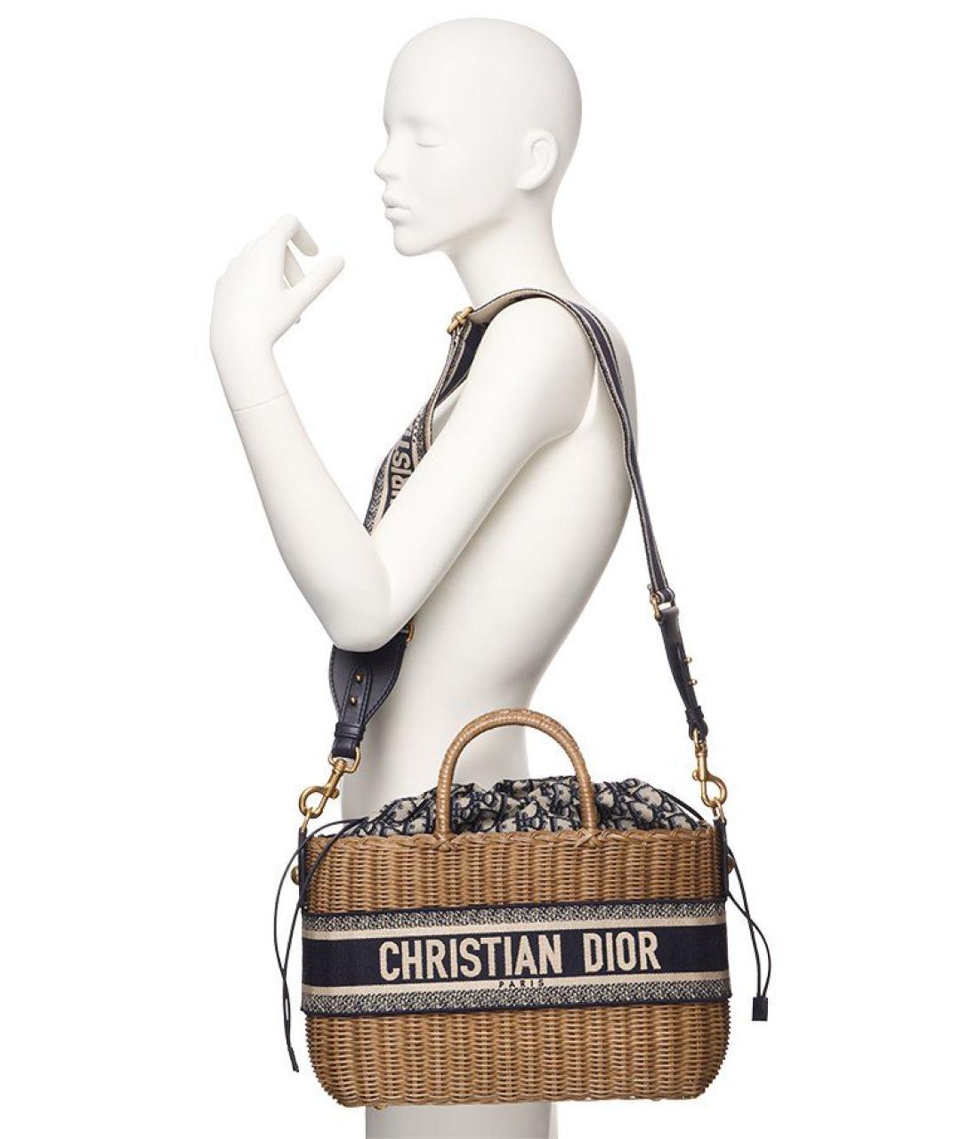 CHRISTIAN DIOR Коричневая пелетеная сумка через плечо, фото 9