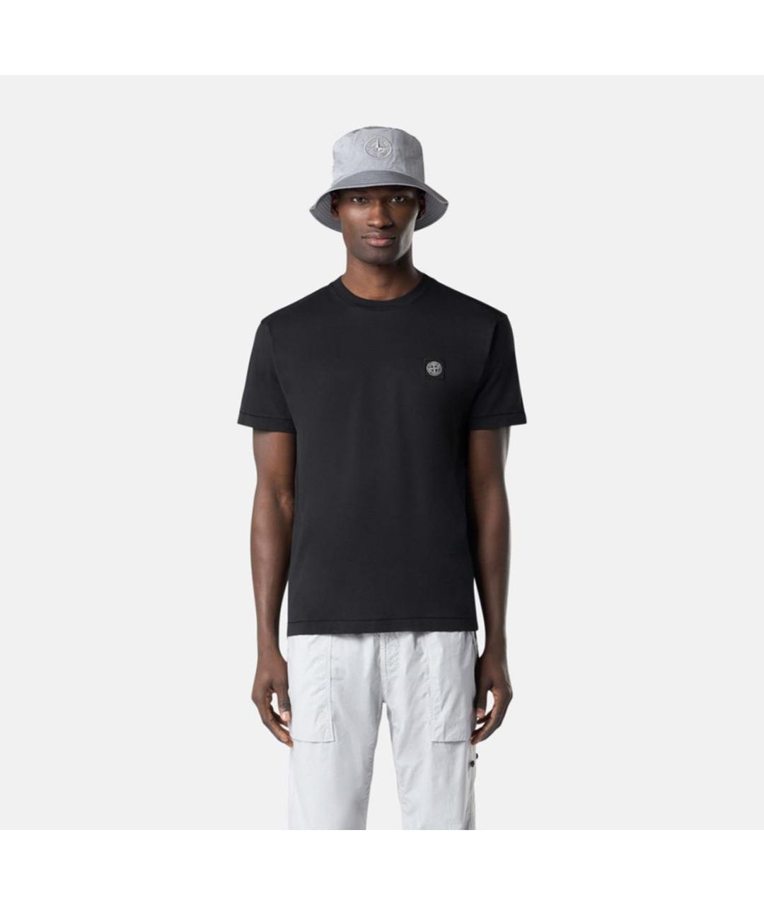 STONE ISLAND Черная хлопковая футболка, фото 3