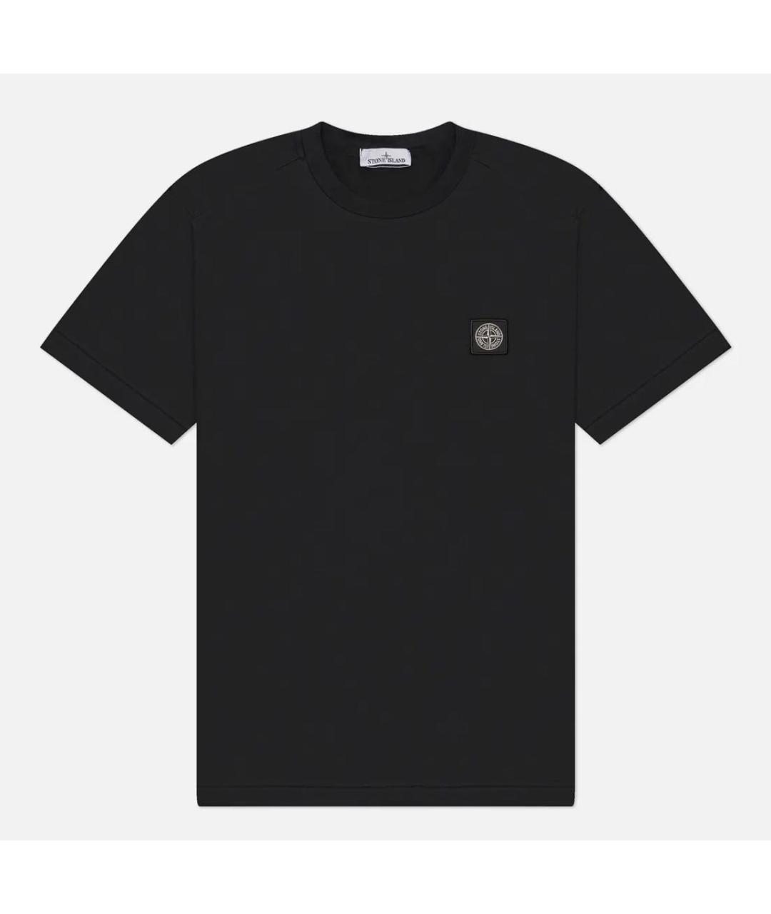 STONE ISLAND Черная хлопковая футболка, фото 4