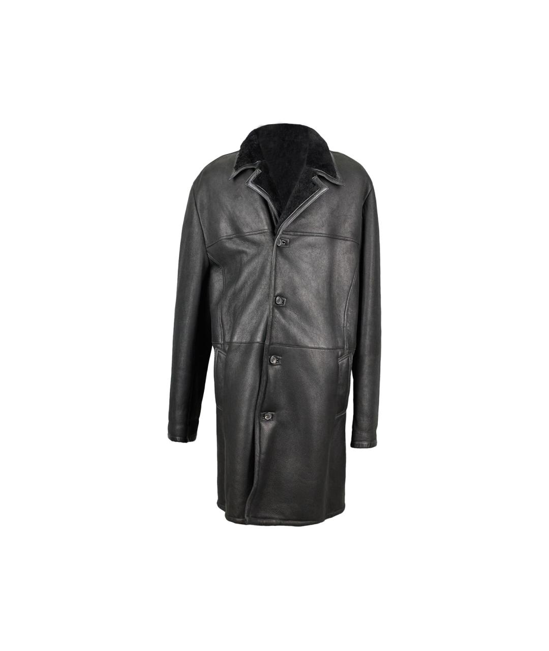 BRIONI Черная кожаная дубленка/шуба, фото 1