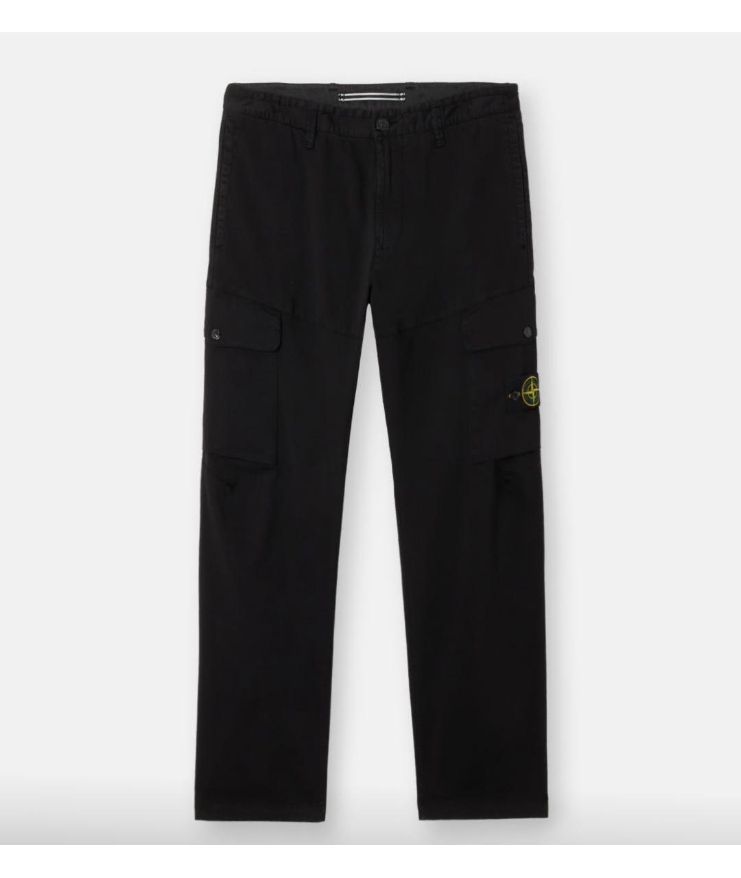 STONE ISLAND Черные хлопковые повседневные брюки, фото 7