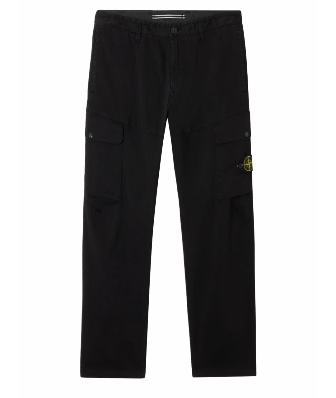 STONE ISLAND Черные хлопковые повседневные брюки, фото 1