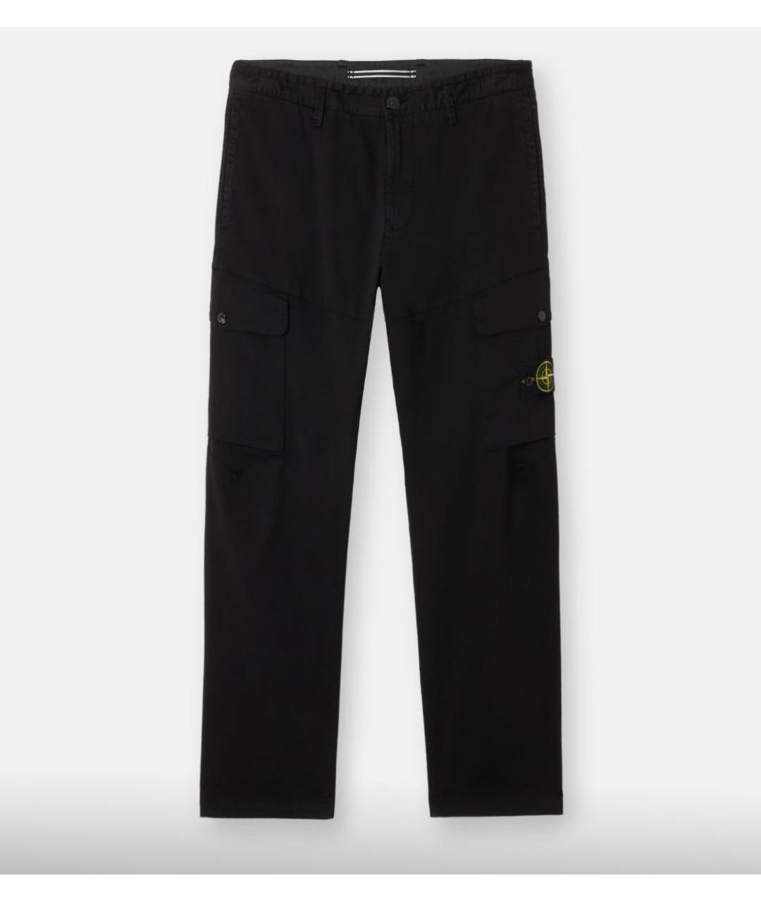 STONE ISLAND Черные хлопковые повседневные брюки, фото 7
