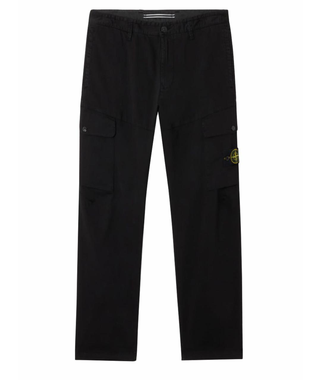 STONE ISLAND Черные хлопковые повседневные брюки, фото 1