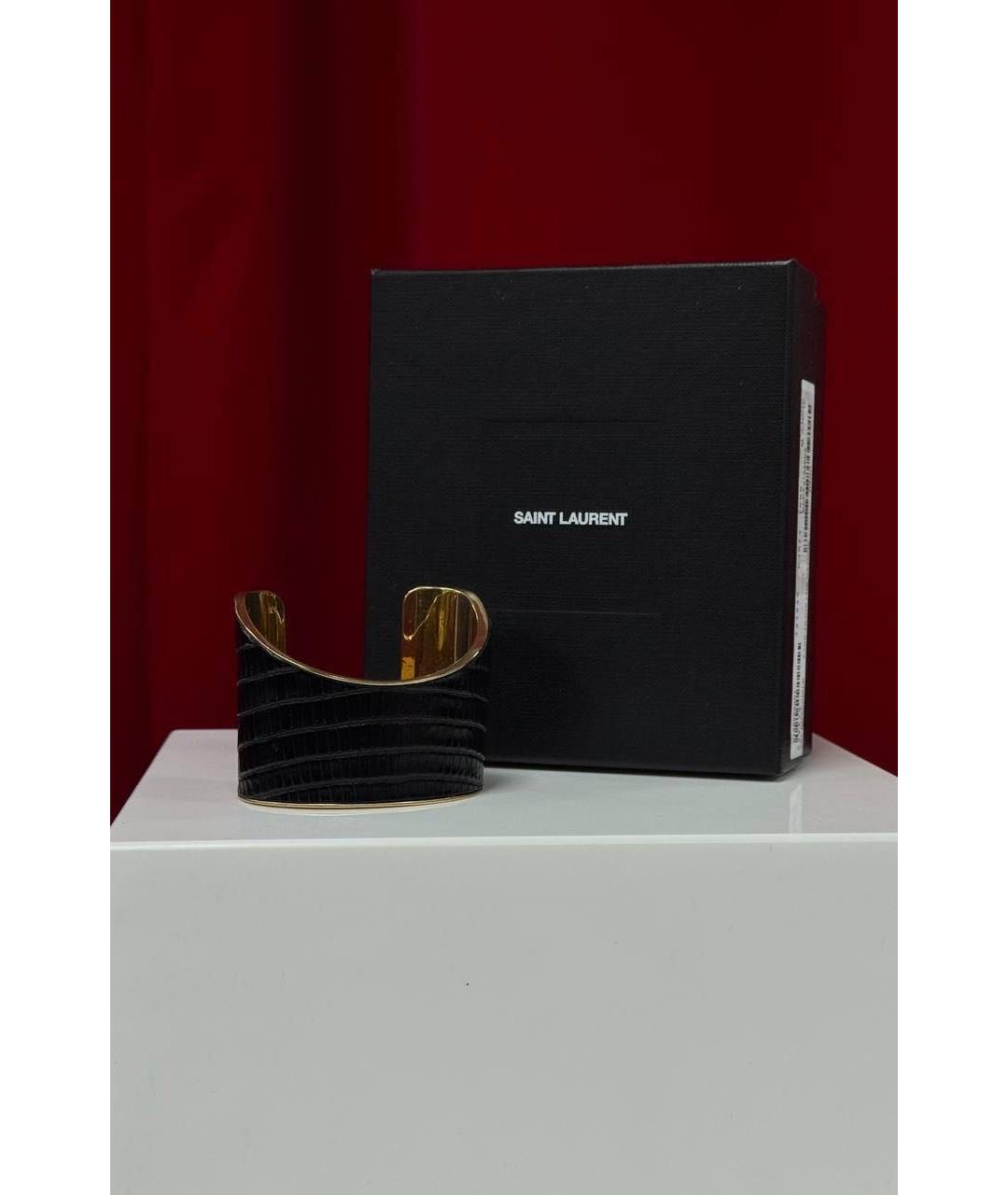 SAINT LAURENT Черный браслет, фото 3