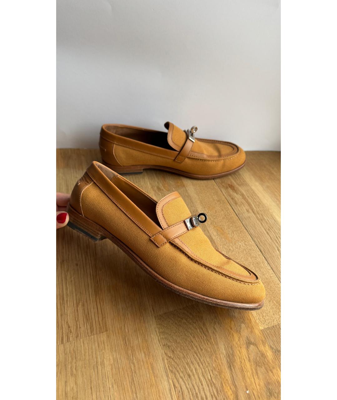 HERMES Коричневые лоферы, фото 5