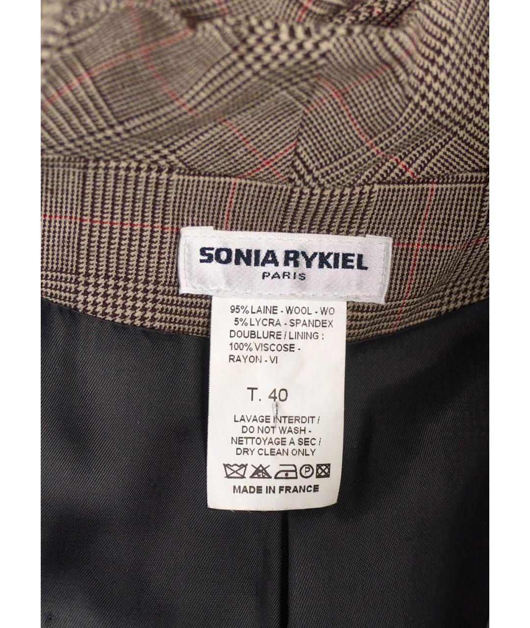 SONIA RYKIEL Коричневый шерстяной жакет/пиджак, фото 3