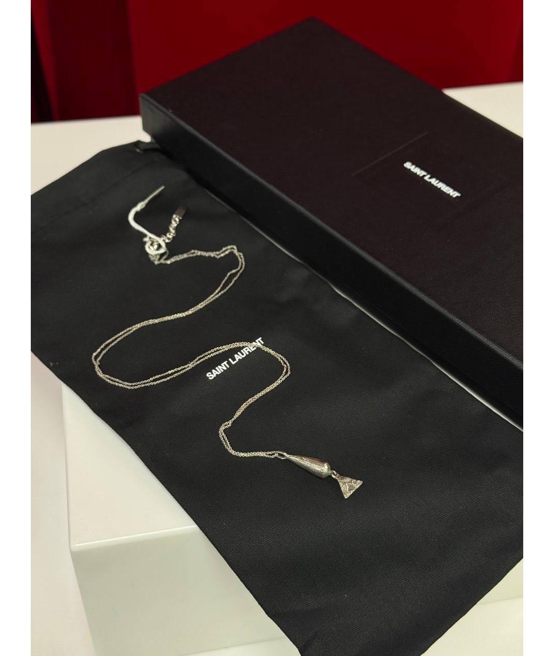 SAINT LAURENT Серебряное колье, фото 2