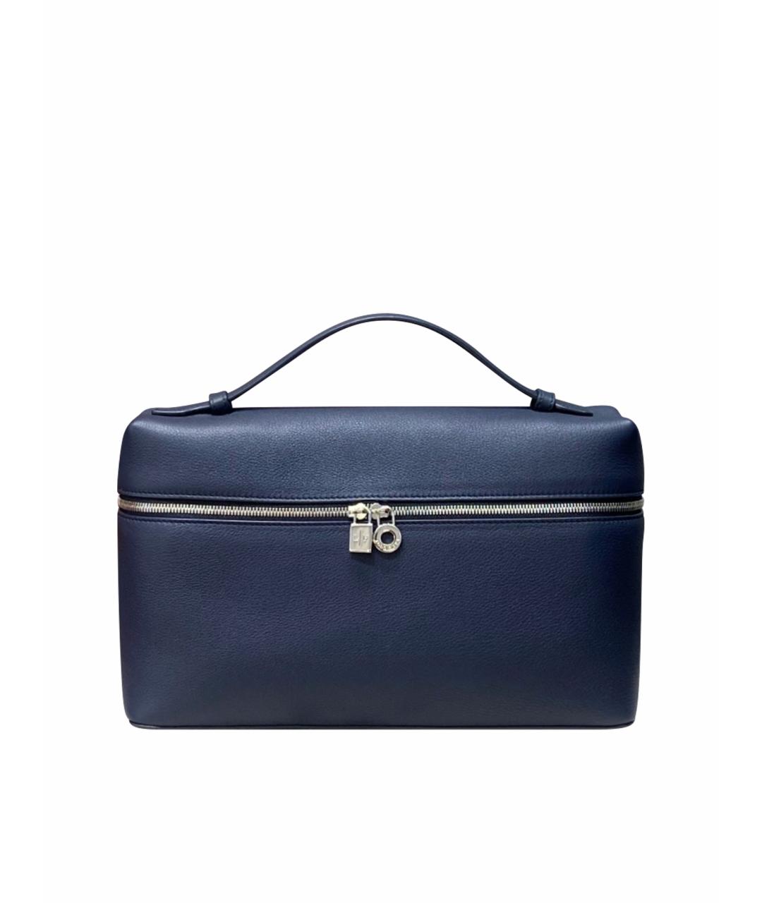 LORO PIANA Голубая кожаная сумка тоут, фото 1