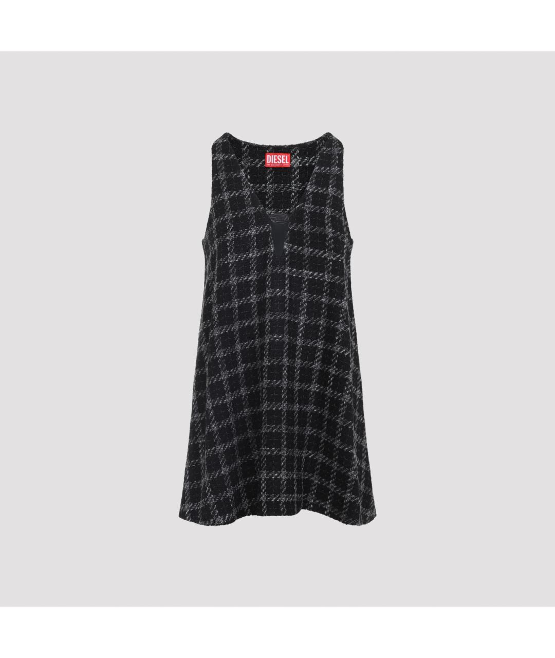 DIESEL Черное синтетическое повседневное платье, фото 3