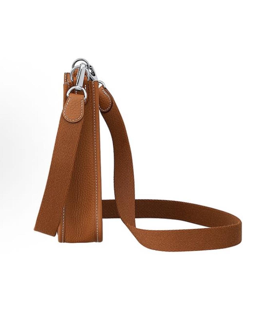 HERMES Коричневая кожаная сумка через плечо, фото 2