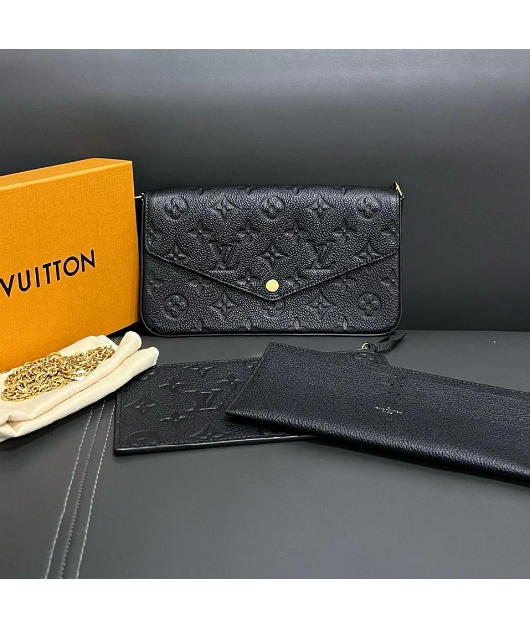 LOUIS VUITTON Черная кожаная сумка через плечо, фото 2
