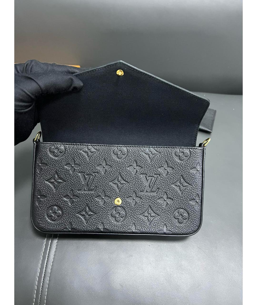 LOUIS VUITTON Черная кожаная сумка через плечо, фото 6