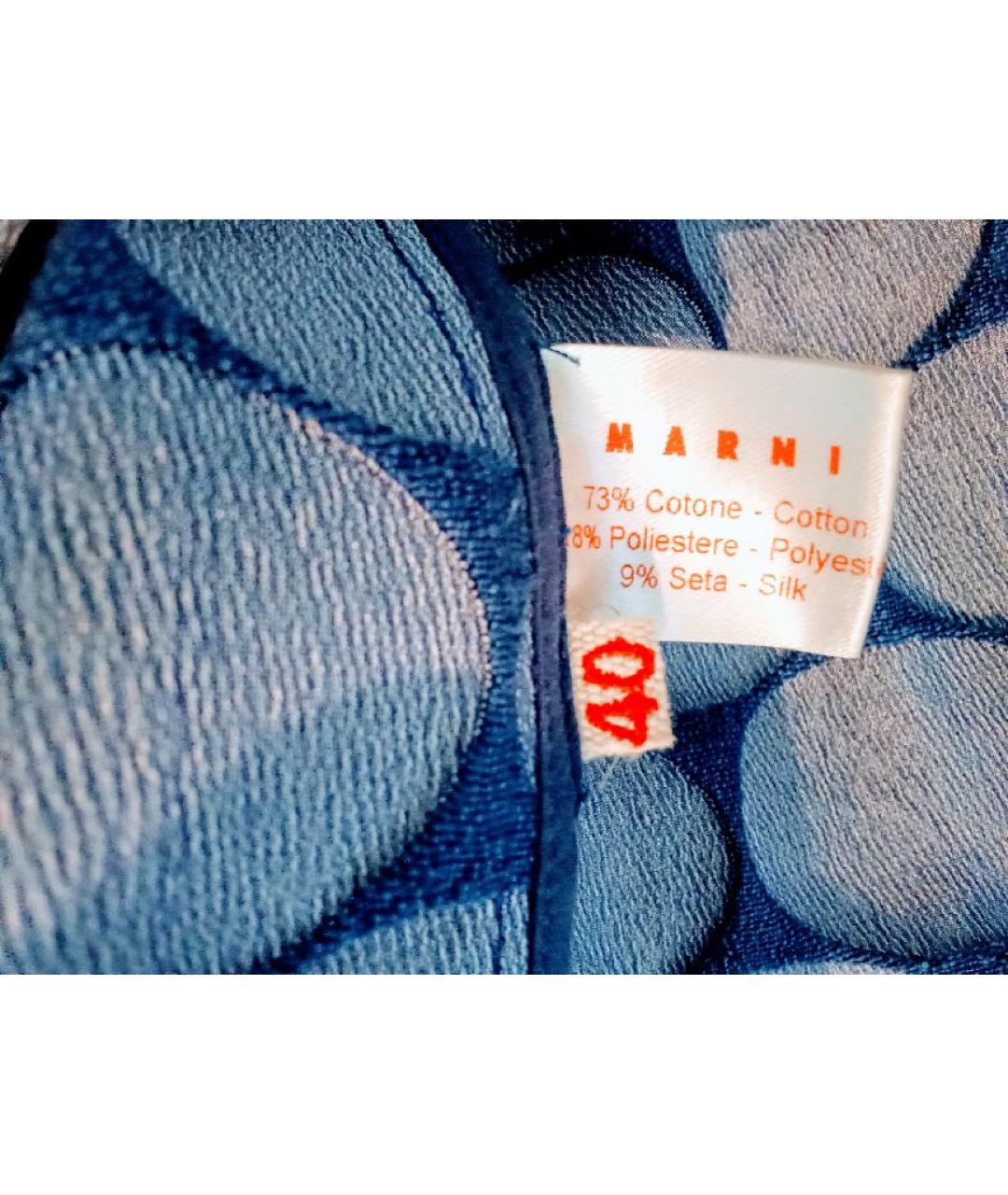 MARNI Синее хлопковое повседневное платье, фото 8